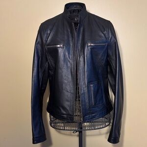 Women's Black Leather Moto Jacket - Sleek Zip Front